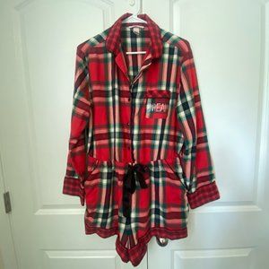 Victoria's Secret Red Plaid Pajama Romper